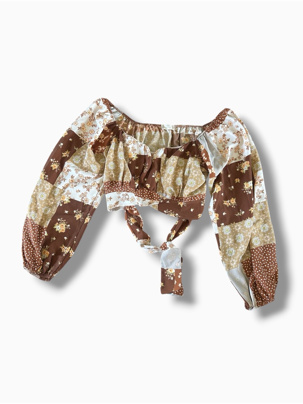 [Altar’d State] Floral Patchwork Crop Top